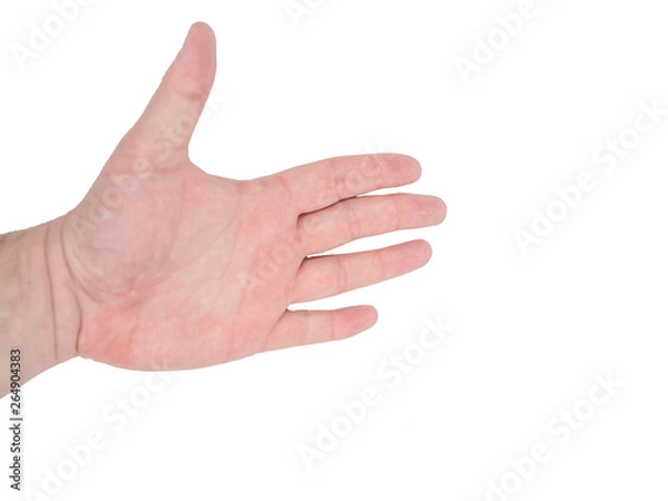 Fototapeta Hand on white background counting