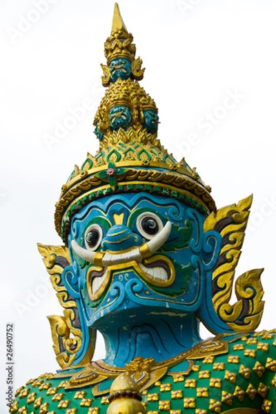 Fototapeta Guardian statue at the temple