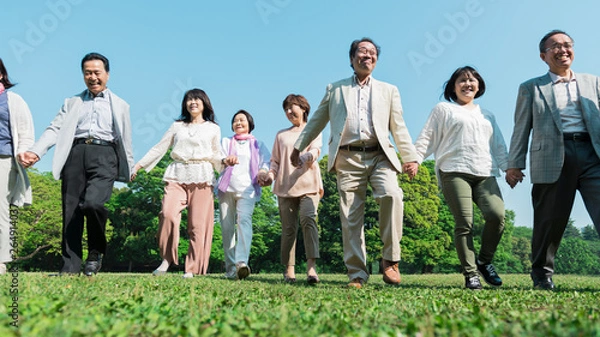 Fototapeta 手をつなぐ　シニア