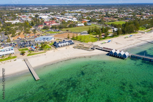 Obraz Busselton Jetty, Western Australia is the second longest wooden jetty in the world at 1841 meters long.