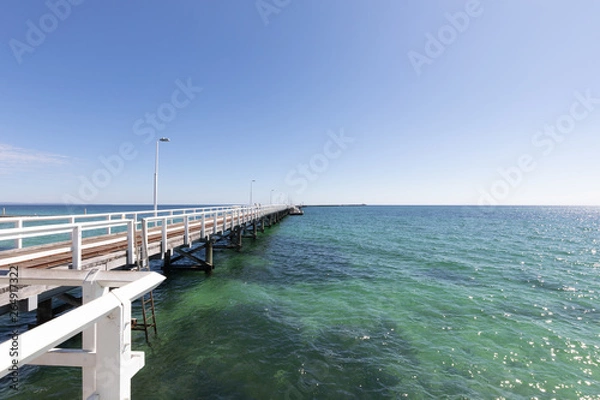 Obraz Busselton Jetty, Western Australia is the second longest wooden jetty in the world at 1841 meters long.