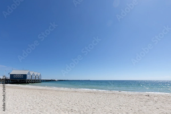 Obraz Busselton Jetty, Western Australia is the second longest wooden jetty in the world at 1841 meters long.