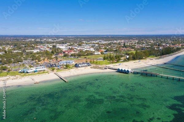 Obraz Busselton Jetty, Western Australia is the second longest wooden jetty in the world at 1841 meters long.