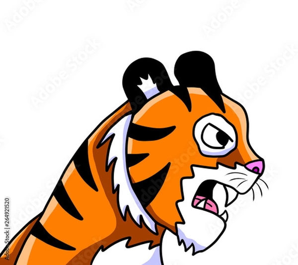 Obraz Stylized Angry Cartoon Tiger