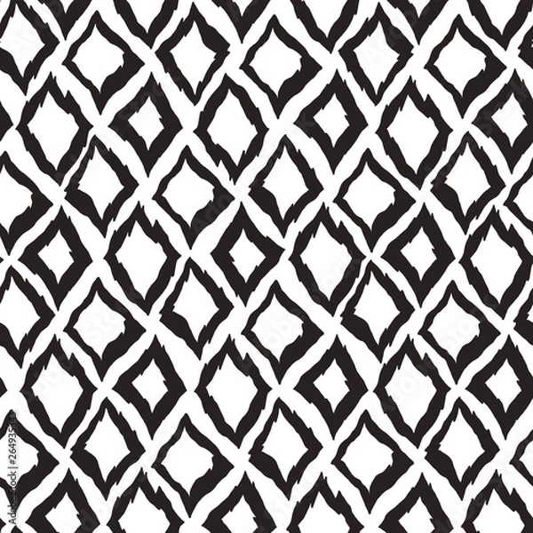 Obraz Vector seamless snake pattern. Abstract, modern print in black and white.