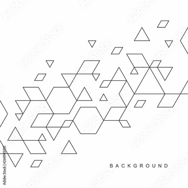 Fototapeta Abstract geometric technological background. Vector creative design.