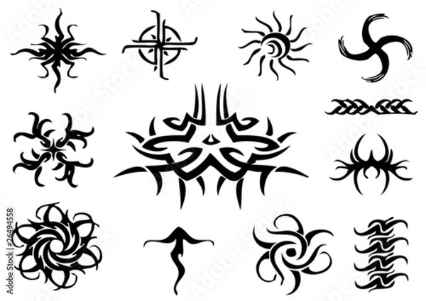 Obraz tattoo illustration set (vector)