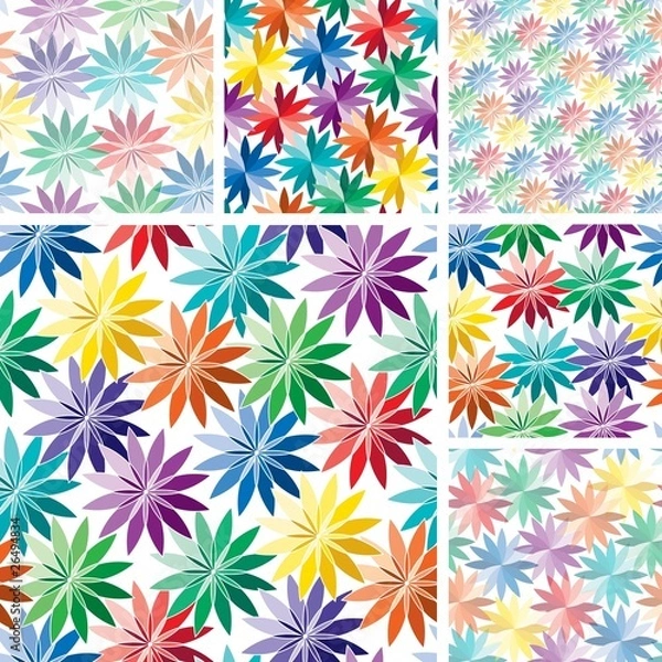 Fototapeta Seamless flower patterns