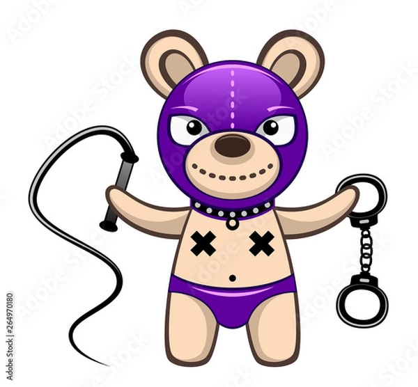 Obraz Prankish bear on a white background