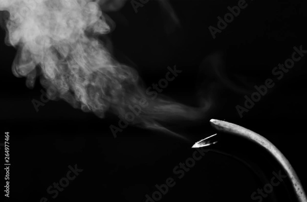 Fototapeta Blur kettle with steam pressure black and white style