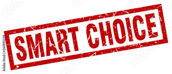 Fototapeta square grunge red smart choice stamp