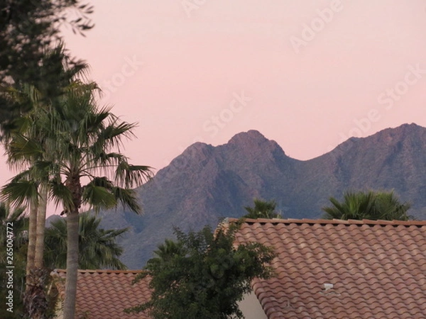 Obraz View of mountains near Scottsdale, Arizona at sunset 