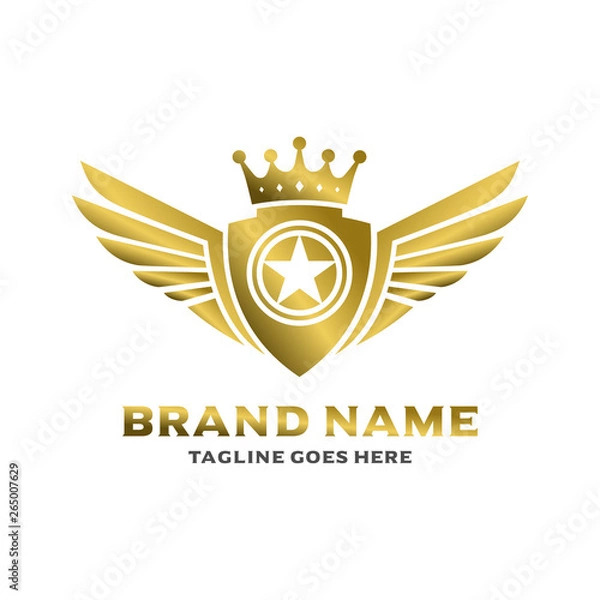 Obraz winged shield logo