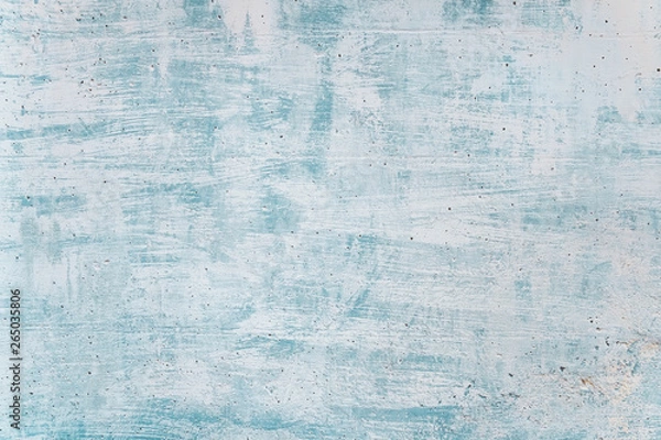 Fototapeta Blank grunge concrete wall blue sea color paint for texture. vintage background