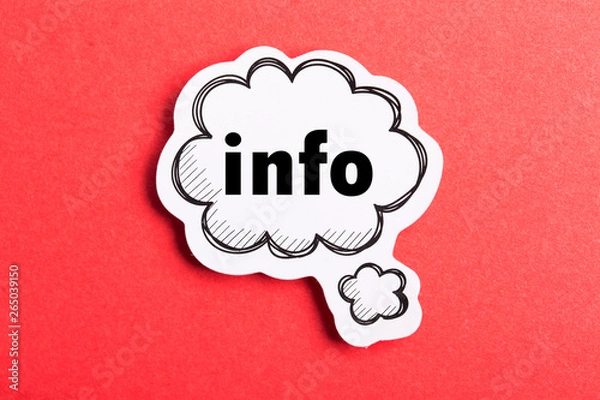 Obraz Info Speech Bubble Isolated On Red Background