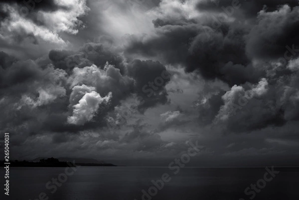 Obraz dark clouds for black stormy weather background