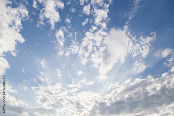 Fototapeta Beautiful sky with clouds, wide angle