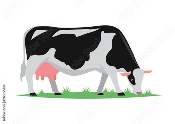 Obraz cartoon cow milk, vector