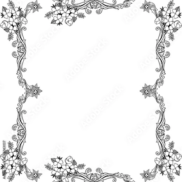 Obraz Vector illustration invitation card with wreath frame
