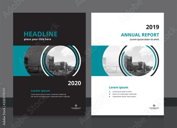 Fototapeta Cover design and annual report cover template A4 size for brochure design, magazine, poster, flyer etc. Vector illustration EPS-10 sample image with Gradient Mesh.
