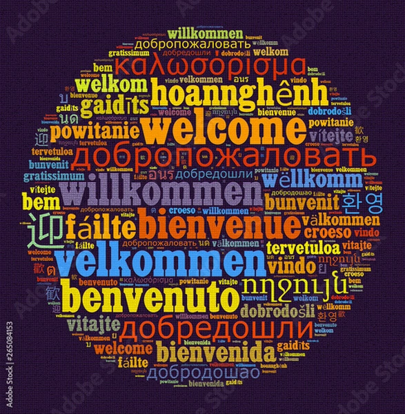 Obraz Word Welcome in different languages