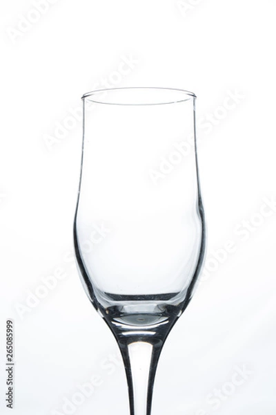 Fototapeta Empty wine glass, isolated on a white background