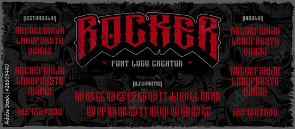 Obraz Rocker wyświetla logo czcionki na ciemnym tle