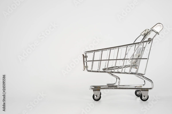 Fototapeta Shopping cart on a white background.