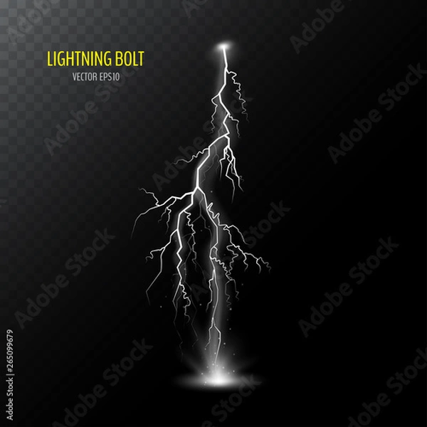 Fototapeta White thunder bolt 