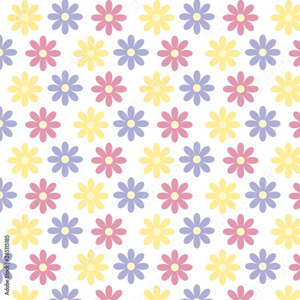 Fototapeta Simple flower pattern. Delicate vector abstract flower pattern background. Seamless floral pattern, wallpaper