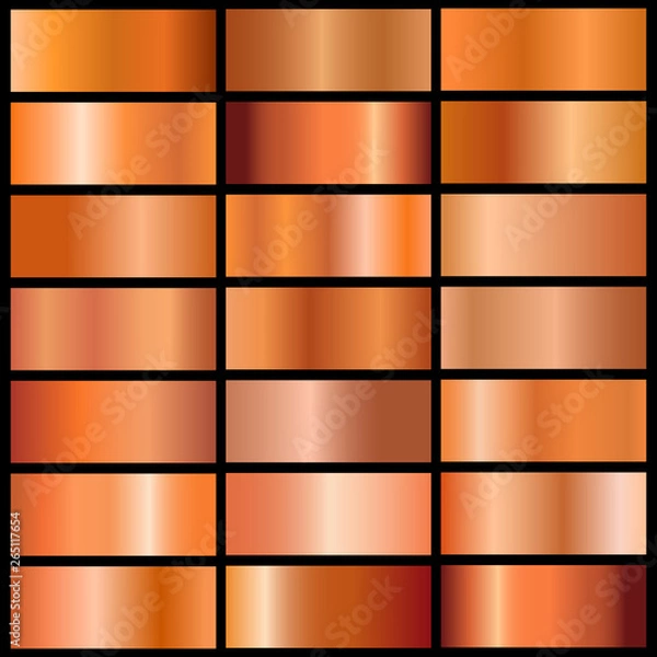 Fototapeta vector collection of bronze metall gradients