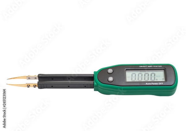 Obraz digital electronic tester smd components isolated on white background