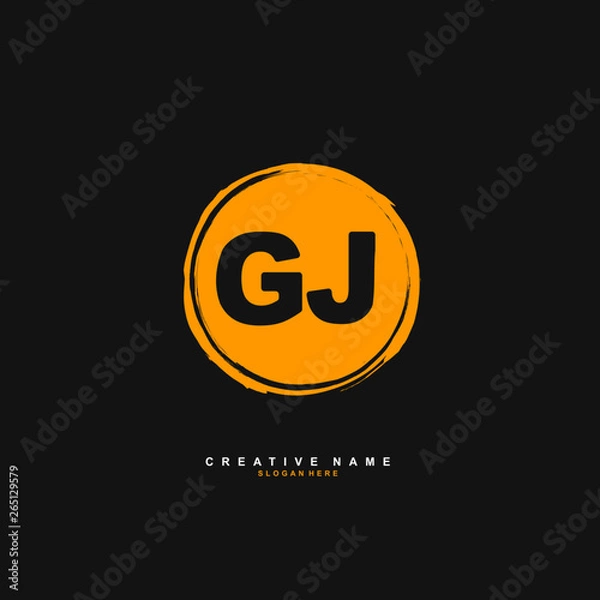 Obraz G J GJ Initial logo template vector. Letter logo concept