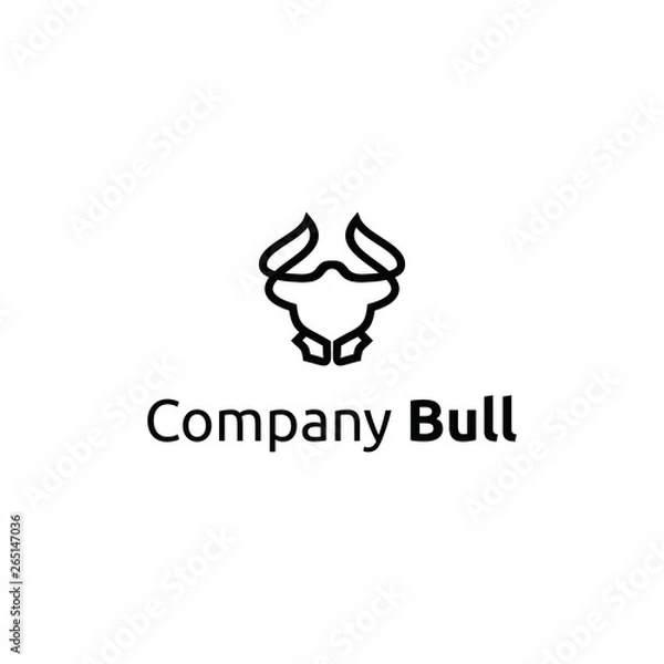 Fototapeta bull logo and vector