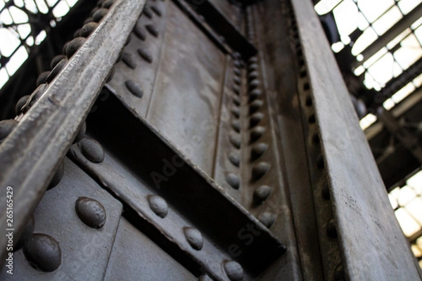 Fototapeta Old ferrous supports with riveting