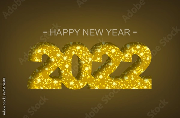 Fototapeta Happy New Year 2022 - greeting card, flyer, invitation - vector