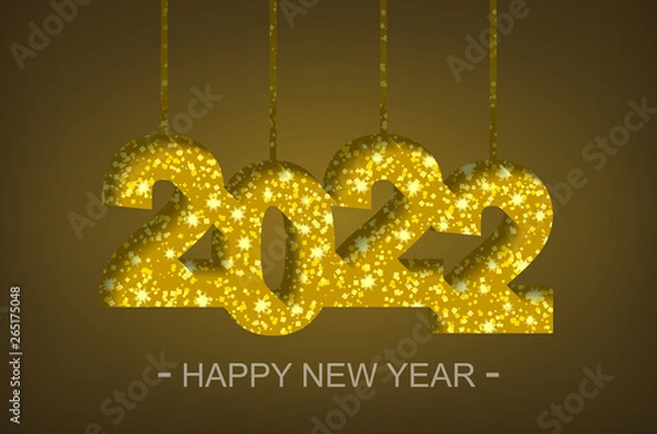 Fototapeta Happy New Year 2022 - greeting card, flyer, invitation - vector