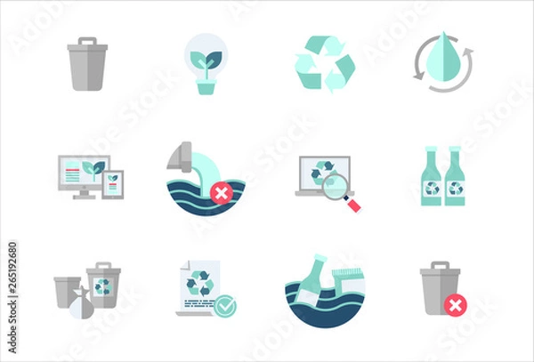 Obraz Recycle waste manegement web icons