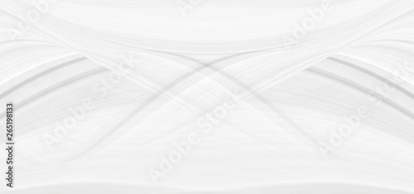 Fototapeta Drawing of a wave of white and gray color. Background with stains and curved lines.