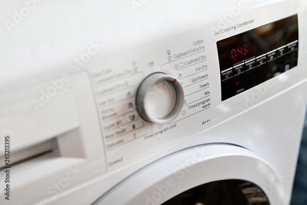 Fototapeta Circular controller and display from clothes dryer.