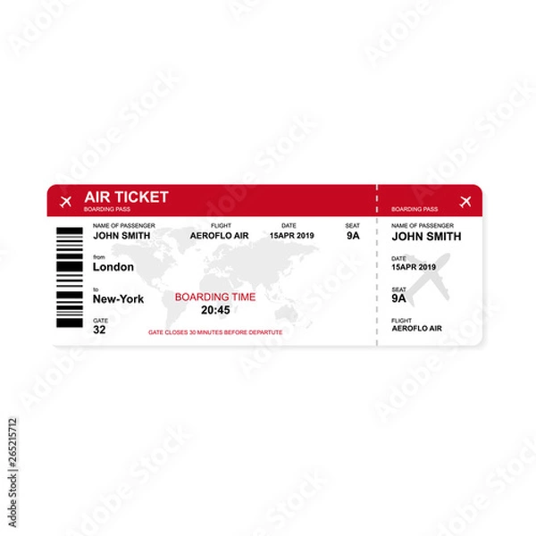 Obraz Airplane boarding ticket