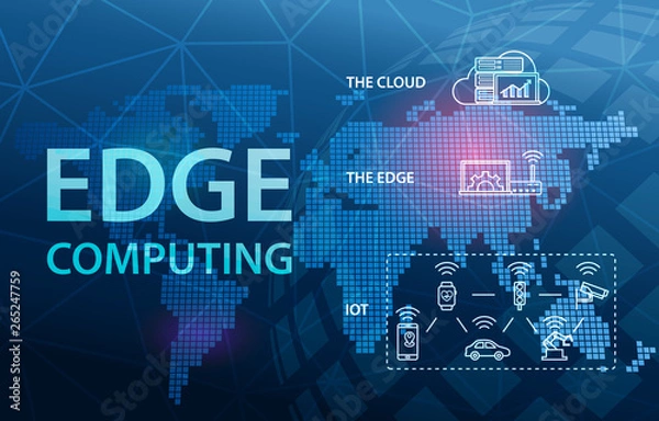 Obraz Edge Computing Internet Cloud Technology Concept Background