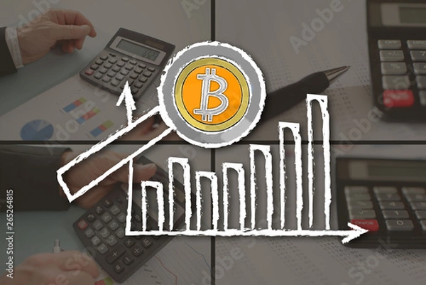 Fototapeta Concept of cryptocurrency analysis