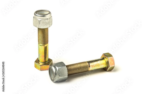 Fototapeta Bolts with self-locking nuts
