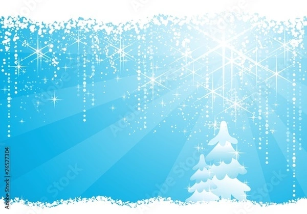 Obraz Abstract seasonal blue Christmas / winter background