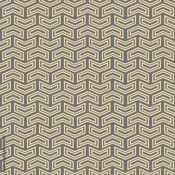 Fototapeta Geometric pattern with golden arrows. Geometric modern golden ornament. Seamless abstract background