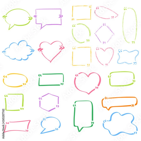 Obraz Quotes hand drawn set template