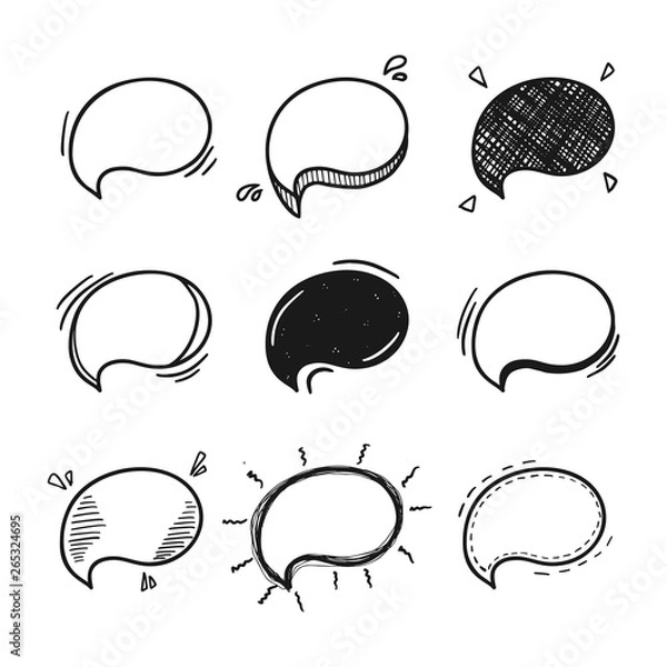 Obraz Thoughts bubbles hand drawn set