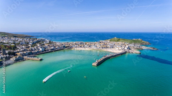 Fototapeta Aerial Image of St Ives Cornwall