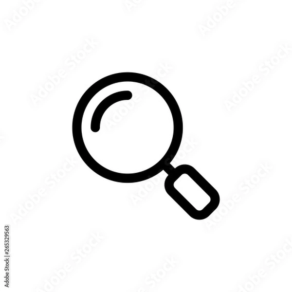 Fototapeta Magnifiying glass vector icon glass concept stroke symbol design